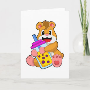 Carte Hamster avec Bébé bouteille Jus