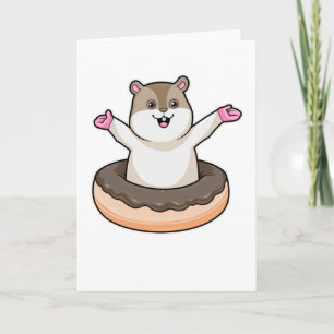 Carte Hamster avec beignet au chocolat