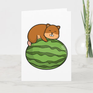Carte Hamster avec pastèque
