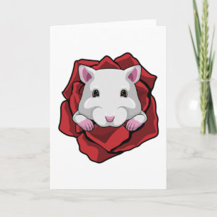 Carte Hamster avec Rose