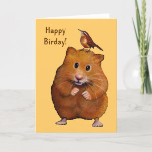 Carte Hamster & Bird: Happy Bird Day, Birthday