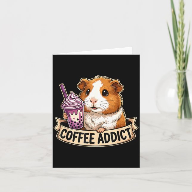 Carte Hamster Coffee Addict Cute Rodent Boba Tea Gift  (Devant)