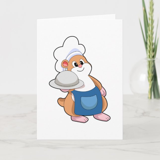 Carte Hamster comme cuisinier avec Plateau (Devant)