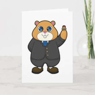 Carte Hamster en salle avec anneau Mariage