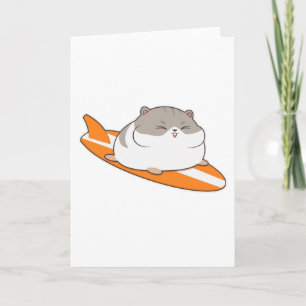 Carte Hamster en surfeur avec planche de surf