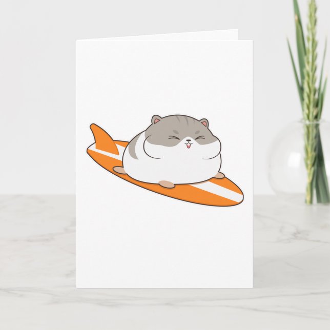 Carte Hamster en surfeur avec Surfer (Devant)