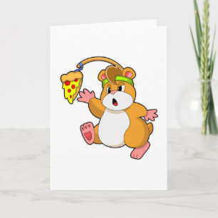 Carte Hamster en train de manger de la pizza