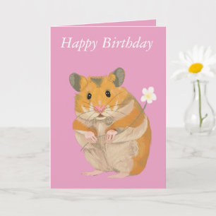 Carte Hamster mou avec fleurs