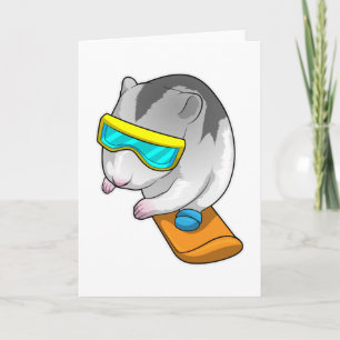 Carte Hamster Snowboardeur Snowboard