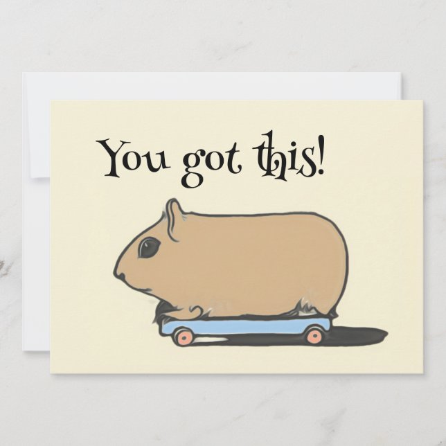 Carte Hamster sur un skateboard Encouragement (Devant)