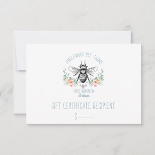Carte Hand Draey Bee Beekeeper Apiary Floral Disque