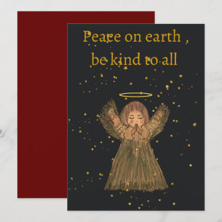 Carte Hand drawn Christmas card , Angel , cute, 