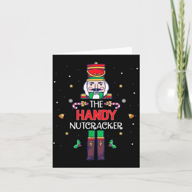 Carte Handy Nutcracker Funny Christmas Family Matching O (Devant)