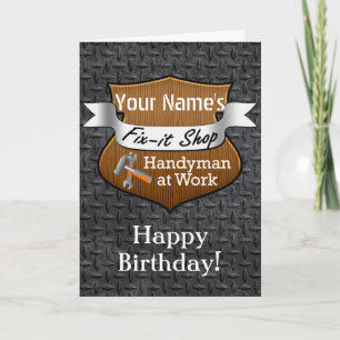 Carte Handyman personnalisé Fix-It Nom personnalisé Anni