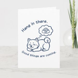 Carte Hang in There Sleeping Shiba Inu Greeting Card