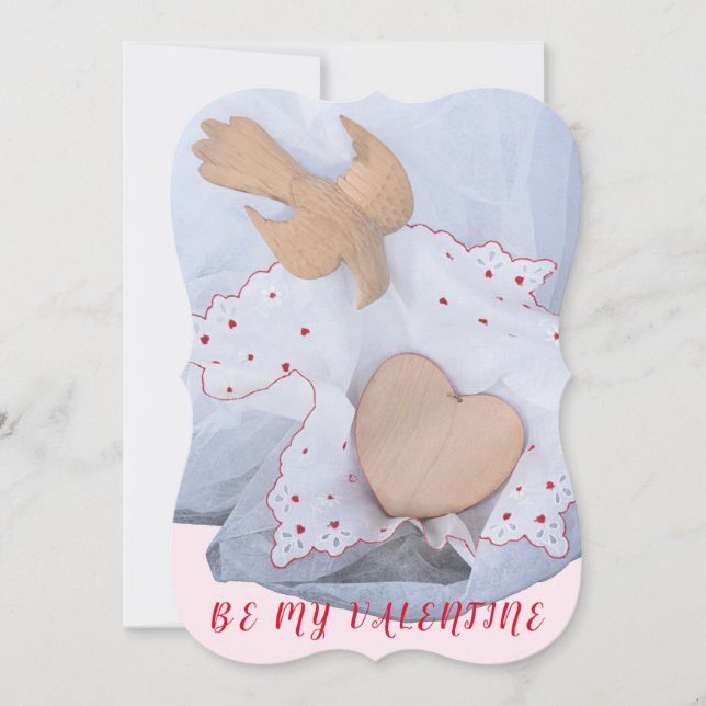 Carte Hanky, rouge, coeur, colombe pour la Saint Valenti (Devant)