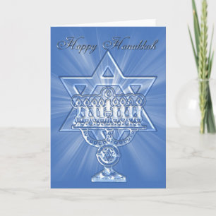 carte hannukah avec étoile et bougies