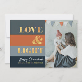 Carte Hanoukka Chanukah Gold Love & Light Photo