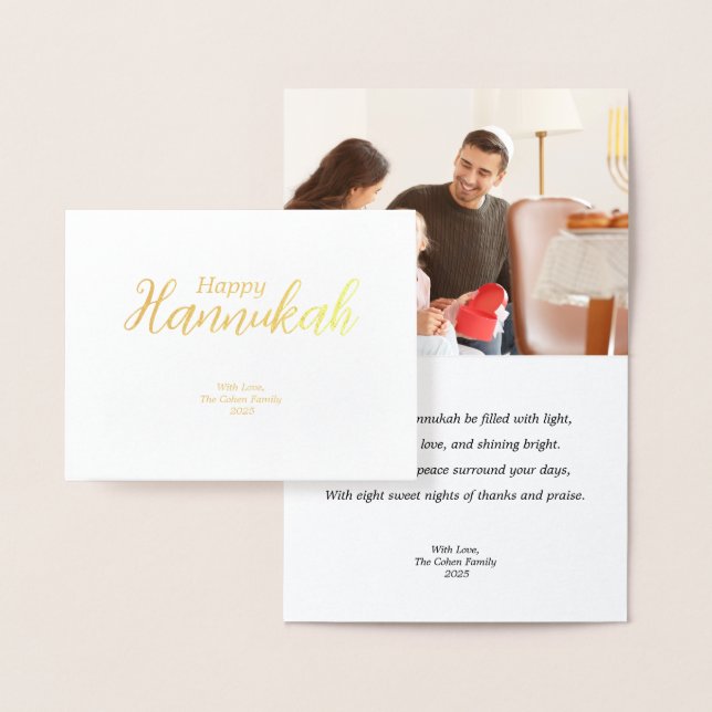 Carte Hanoukka Famille Photo Vacances Bénédiction  (Affichage)