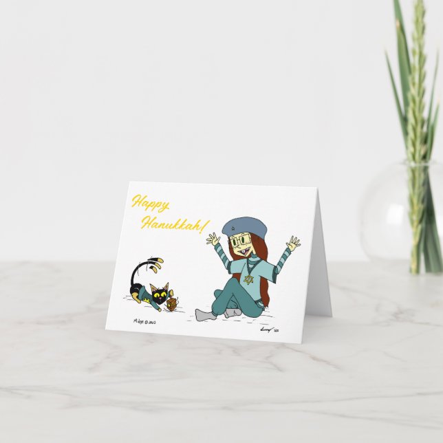 Carte Hanoukka personnalisable Mel the Cat and Mai (Devant)