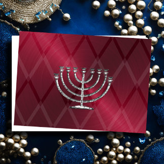 Carte Hanoukka Silver Menorah
