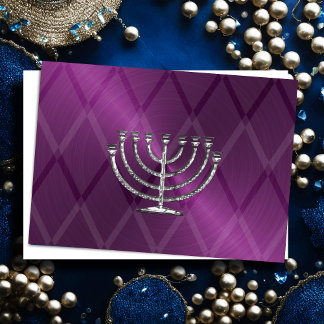 Carte Hanoukka Silver Menorah