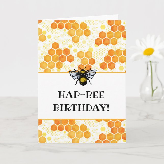 Carte HapBEE Anniversaire Bumblebee (Petite plante)