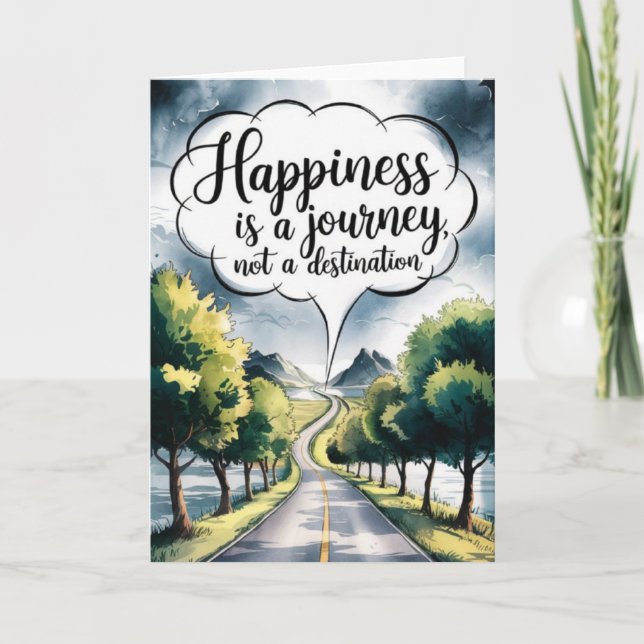 Carte "Happiness is a Journey" Quote Card (Devant)