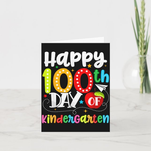 Carte Happy 100th Day Of Kindergarten Funny Teachers Stu (Devant)