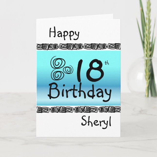 Carte Happy 18e anniversaire du jour bleu (Devant)