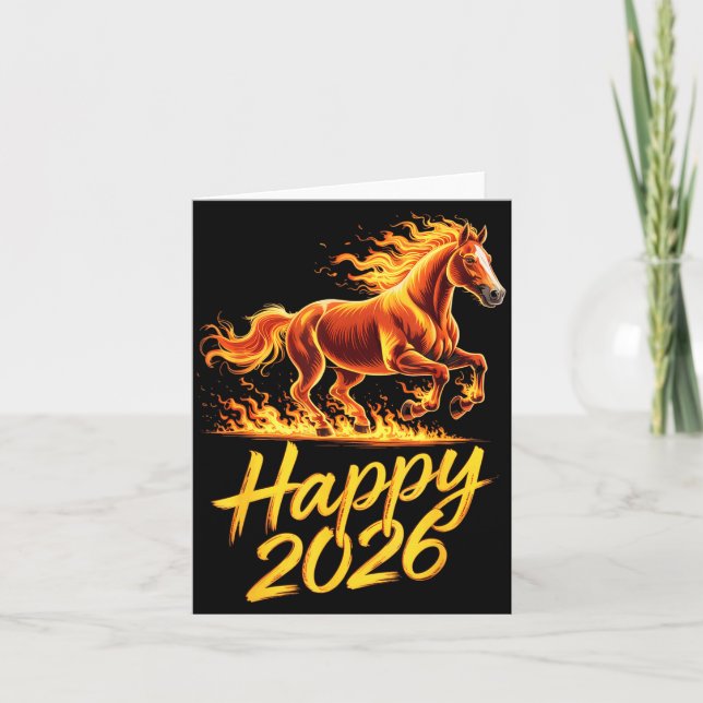 Carte Happy 2026 Year Of The Horse Chinese Zodiac New Ye (Devant)