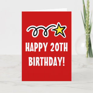 Carte Happy 20th Birthday Card For Men and Women