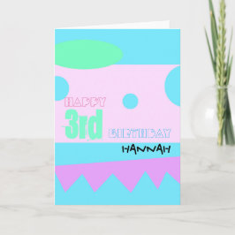 Carte Happy 3rd Birthday Personalizable Greeting Card