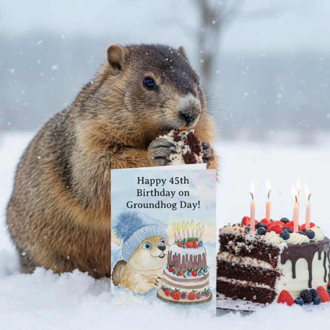 Carte  Happy 45th Groundhog Day Birthday  (Créateur téléchargé)