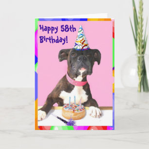 Carte Happy 58th Birthday Boxer greeting card