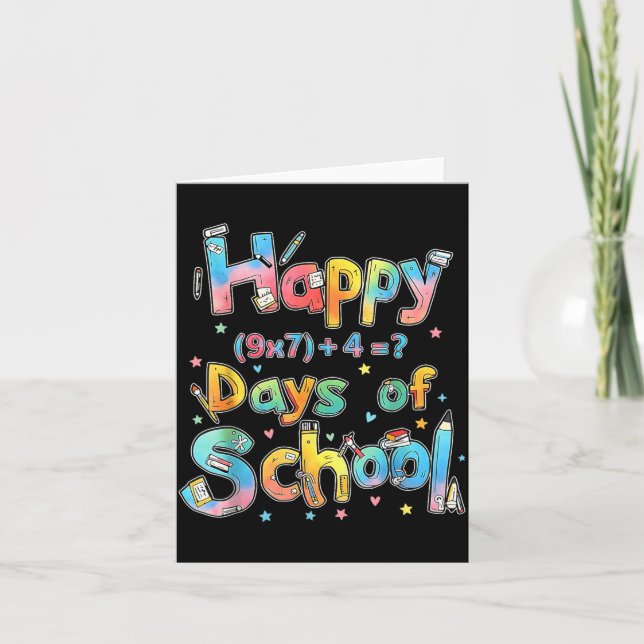 Carte Happy 67 Days Of School Math Equation Teacher Six  (Devant)