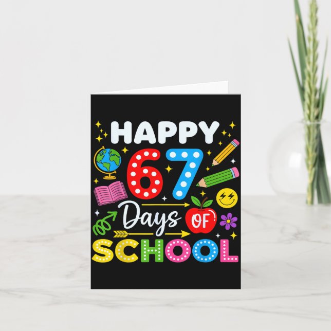 Carte Happy 67th Day Of School 67 Days Of School Kids Bo (Devant)