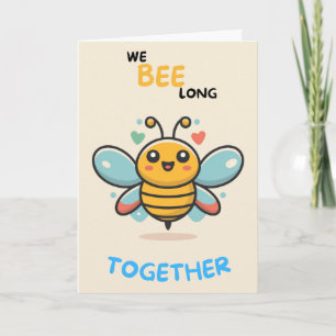 Carte Happy Anniversary Cute Funny Simple Bee Card