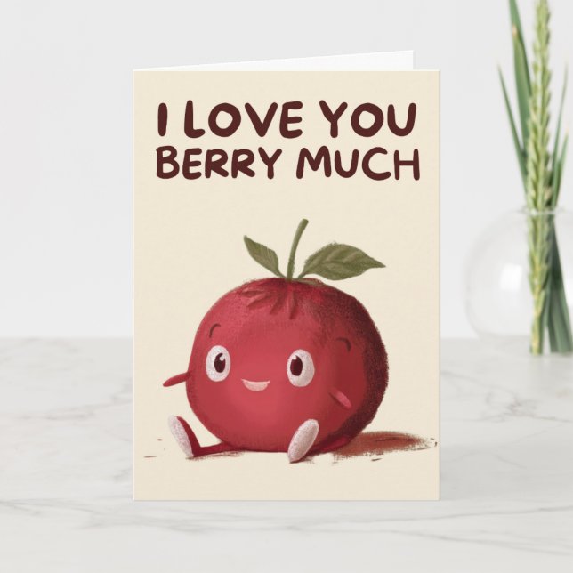 Carte Happy Anniversary Cute Funny Simple Berry Card (Devant)