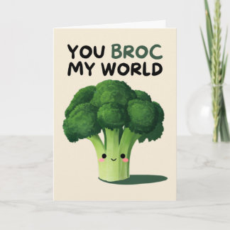 Carte Happy Anniversary Cute Funny Simple Broccoli Card