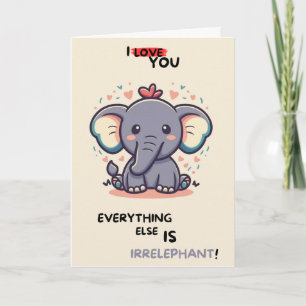 Carte Happy Anniversary Cute Funny Simple Elephant Card