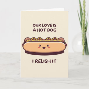 Carte Happy Anniversary Cute Funny Simple Hotdog Card