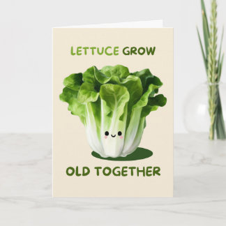 Carte Happy Anniversary Cute Funny Simple Lettuce Card