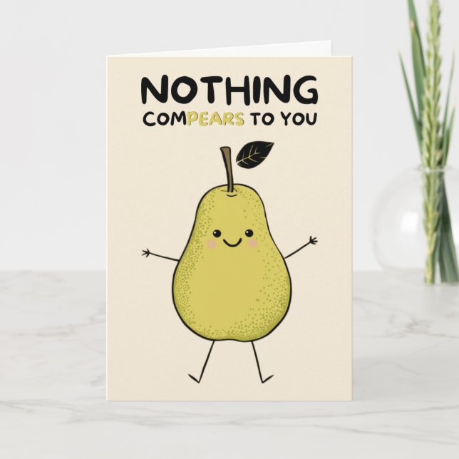 Carte Happy Anniversary Cute Funny Simple Pear Card (Devant)