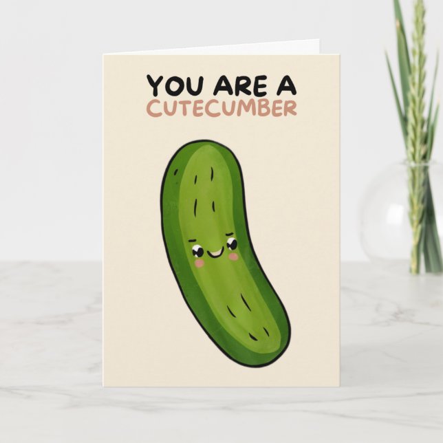 Carte Happy Anniversary Cute Funny Simple Pickle Card (Devant)
