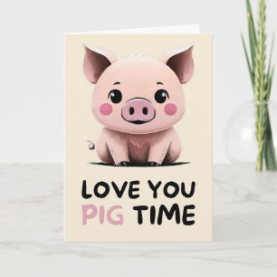 Carte Happy Anniversary Cute Funny Simple Pig Card