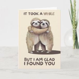 Carte Happy Anniversary Cute Funny Simple Sloth Card