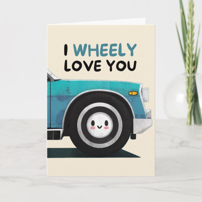Carte Happy Anniversary Cute Funny Simple Wheel Card (Devant)