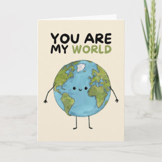 Carte Happy Anniversary Cute Funny Simple World Card