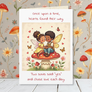 Carte Happy Anniversary Vintage Cottage Core Fairy Poem